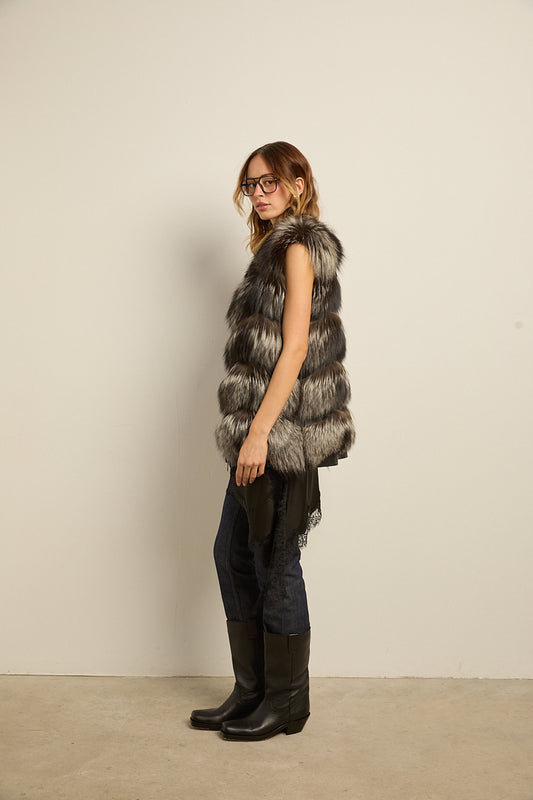 Chaleco zorro natural silver fox