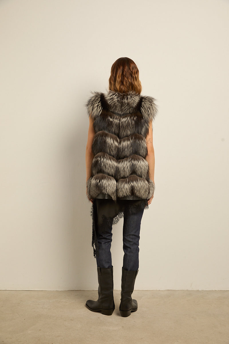 Chaleco zorro natural silver fox
