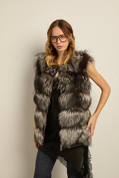 Chaleco zorro natural silver fox