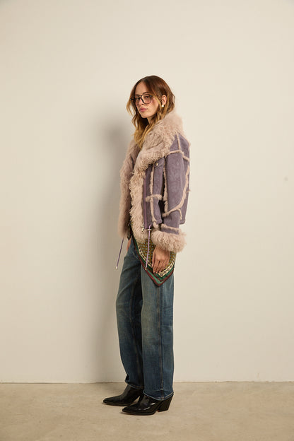 Chaqueta doble faz lila rabbit con cordero