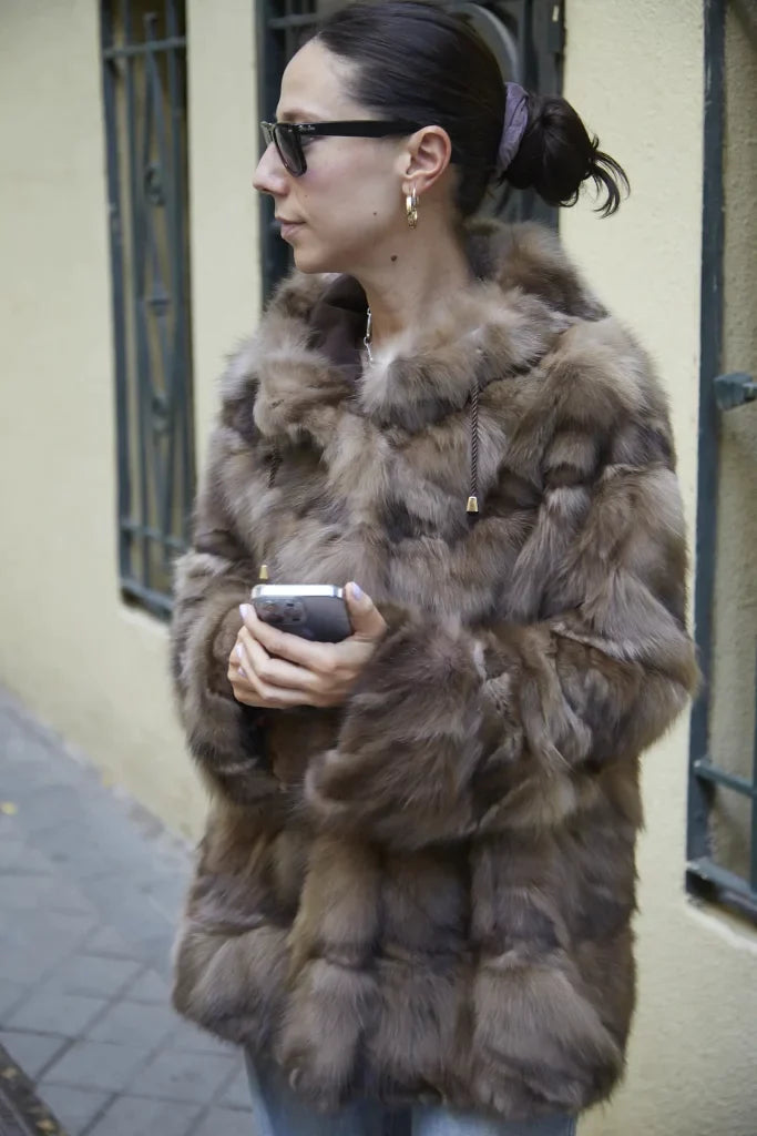 Chaqueta capucha martas cibelinas